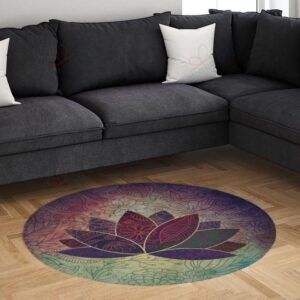 Hippy Yoga Meditation Round Carpet Floor Rug Living Room Bedroom Decor Round Area Rug Carpet