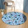 Hockey Round Carpet Floor Rug Living Room Bedroom Decor Round Area Rug Carpet