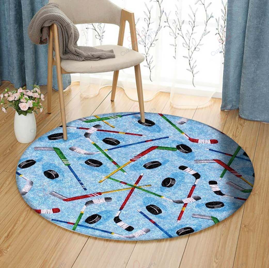 Hockey Round Carpet Floor Rug Living Room Bedroom Decor Round Area Rug Carpet Hockey Round Carpet Floor Rug Living Room Bedroom Decor Round Area Rug Carpet