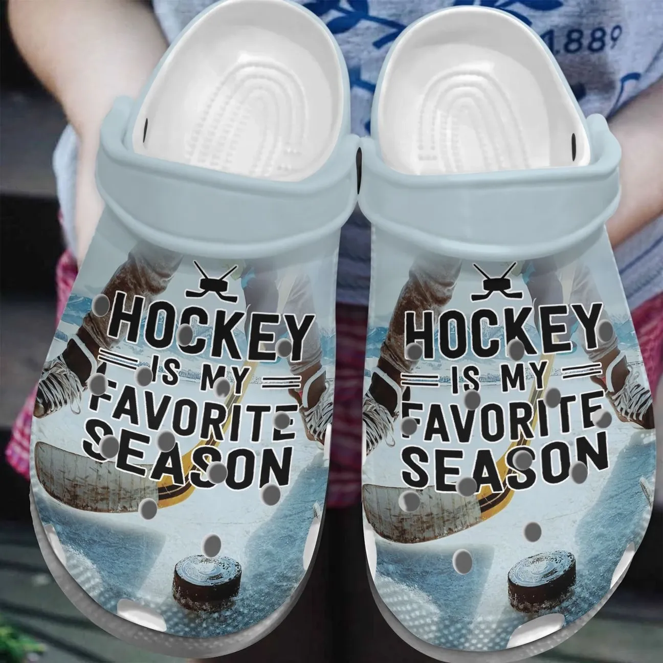 Hockey Personalize Clog Custom Crocs Fashionstyle Comfortable For Women Men Kid Print 3D My Favorite Season Hockey Personalize Clog Custom Crocs Fashionstyle Comfortable For Women Men Kid Print 3D My Favorite Season