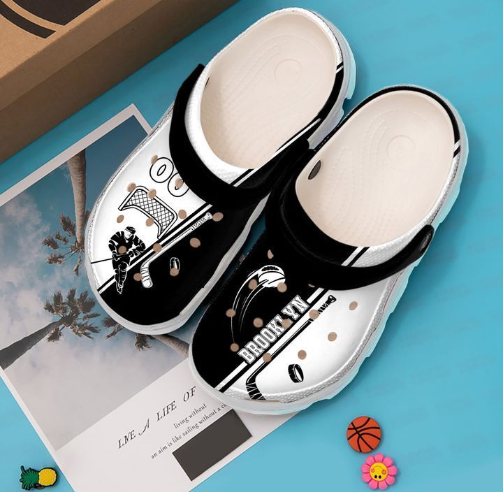 Hockey Personalized Black And White Sku 1389 Crocs Clog Clog Shoes Hockey Personalized Black And White Sku 1389 Crocs Clog Clog Shoes