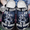 Hockey Personalized Clog Custom Crocs Clog Fashion Style Comfortable Kid Print 3D My Goal Is To Deny Yours For Mens And Womens