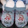 Hockey Personalized Clog Custom Crocs Comfortablefashion Style Comfortable For Women Men Kid Print 3D Fear The Goalie