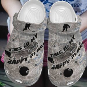 Hockey Personalized Clog Custom Crocs Comfortablefashion Style Comfortable For Women Men Kid Print 3D Happy Place