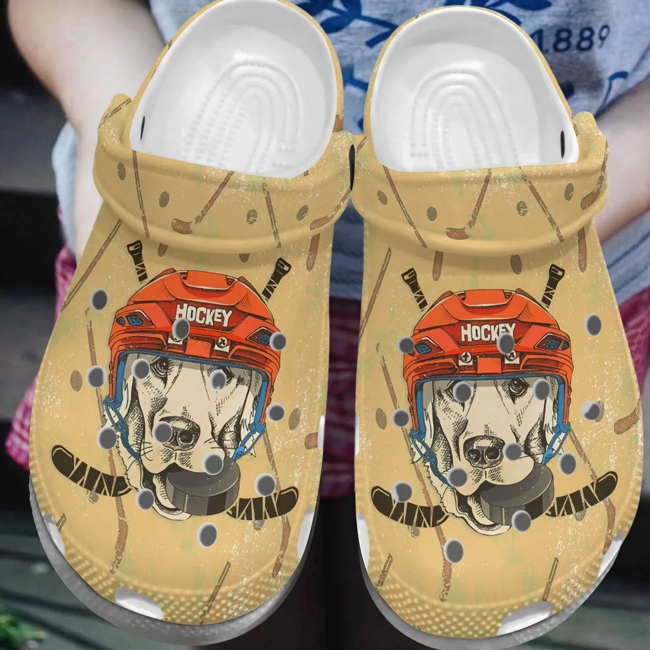 Hockey Personalized Clog Custom Crocs Comfortablefashion Style Comfortable For Women Men Kid Print 3D Hockey And Dog Hockey Personalized Clog Custom Crocs Comfortablefashion Style Comfortable For Women Men Kid Print 3D Hockey And Dog