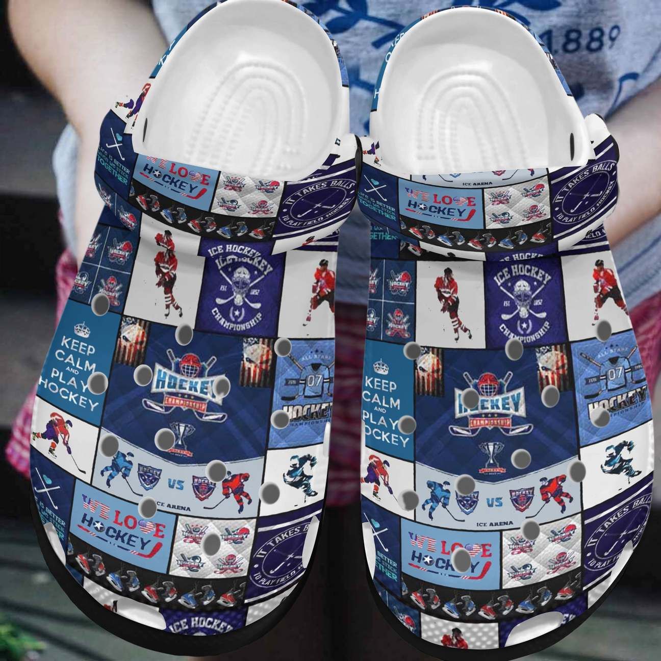 Hockey Personalized Clog Custom Crocs Comfortablefashion Style Comfortable For Women Men Kid Print 3D Keep Calm And Play Hockey Hockey Personalized Clog Custom Crocs Comfortablefashion Style Comfortable For Women Men Kid Print 3D Keep Calm And Play Hockey