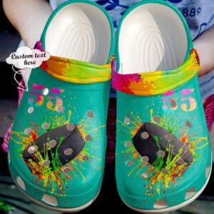 Hockey Personalized Colorful Sku 1367 Crocs Crocband Clog Comfortable For Mens Womens Classic Clog Water Shoes