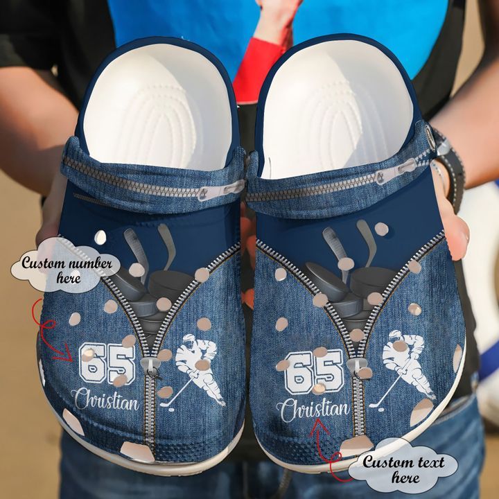 Hockey Personalized Zipper Sku 1392 Crocs Crocband Clog Comfortable For Mens Womens Classic Clog Water Shoes Hockey Personalized Zipper Sku 1392 Crocs Crocband Clog Comfortable For Mens Womens Classic Clog Water Shoes