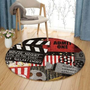 Home Movie Round Carpet Floor Rug Living Room Bedroom Decor Round Area Rug Carpet