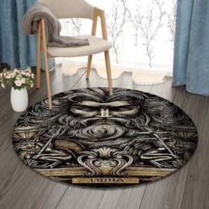 Horoscope Libra Round Carpet Floor Rug Living Room Bedroom Decor Round Area Rug Carpet
