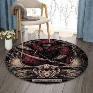 Horoscope Sagittarius Round Carpet Floor Rug Living Room Bedroom Decor Round Area Rug Carpet