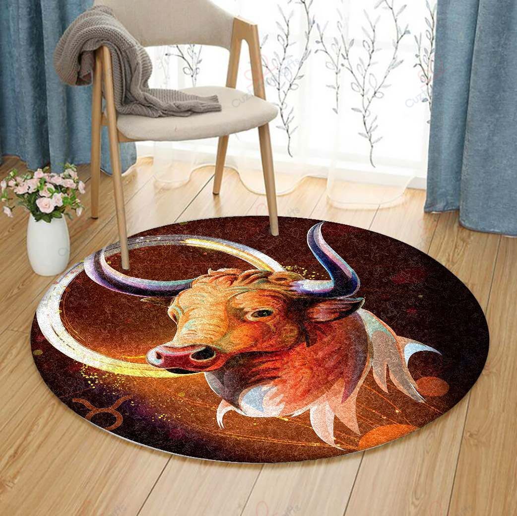 Horoscope Signs Taurus Round Carpet Floor Rug Living Room Bedroom Decor Round Area Rug Carpet Horoscope Signs Taurus Round Carpet Floor Rug Living Room Bedroom Decor Round Area Rug Carpet