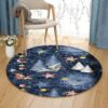Horoscope Star Round Carpet Floor Rug Living Room Bedroom Decor Round Area Rug Carpet