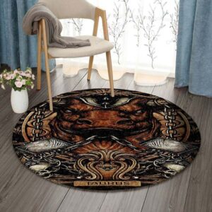 Horoscope Taurus Round Carpet Floor Rug Living Room Bedroom Decor Round Area Rug Carpet