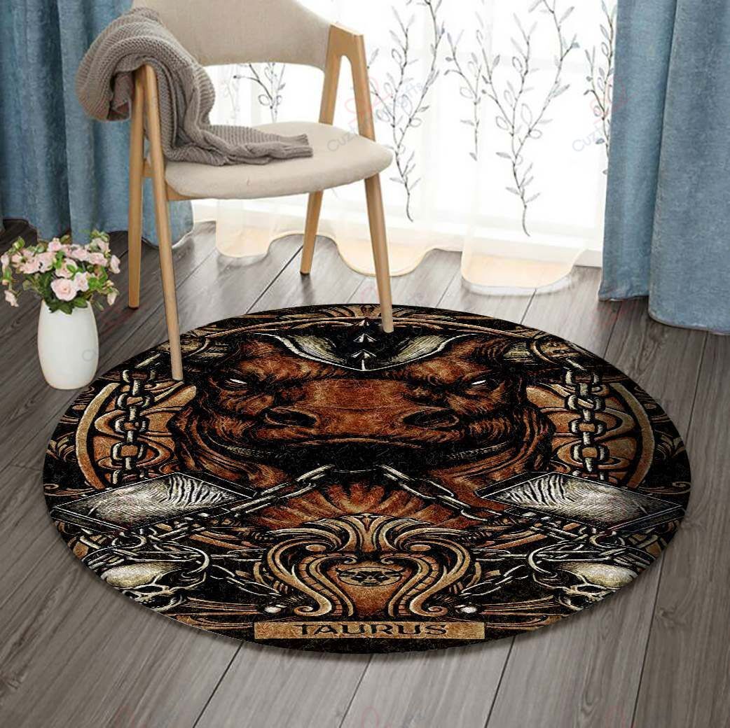 Horoscope Taurus Round Carpet Floor Rug Living Room Bedroom Decor Round Area Rug Carpet Horoscope Taurus Round Carpet Floor Rug Living Room Bedroom Decor Round Area Rug Carpet
