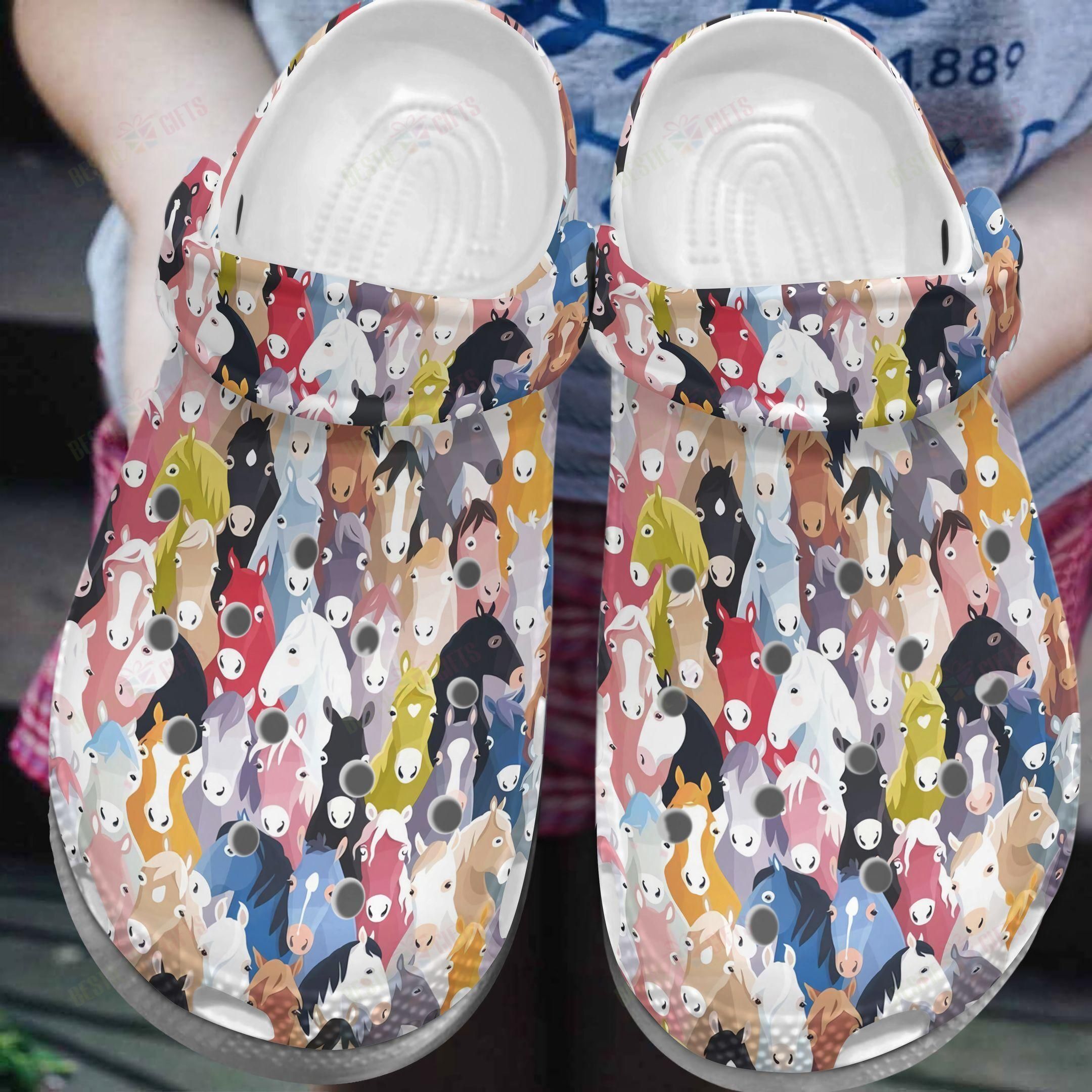 Horse Crocs Clog Classic Clog Colorful Horses Shoes Horse Crocs Clog Classic Clog Colorful Horses Shoes