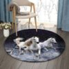 Horse Round Carpet Floor Rug Living Room Bedroom Decor Round Area Rug Carpet