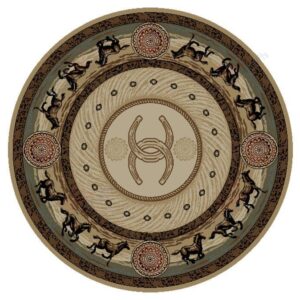 Horse Hosreshoe Round Carpet Floor Rug Living Room Bedroom Decor Round Area Rug Carpet