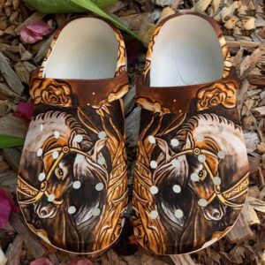 Horse Leather Rose Sku 1405 Crocs Crocband Clog Comfortable For Mens Womens Classic Clog Water Shoes