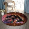 Horse Native America Round Carpet Floor Rug Living Room Bedroom Decor Round Area Rug Carpet