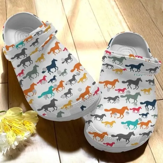Horse Personalize Clog Custom Crocs Clog On Sandal Fashion Style Comfortable For Women Men Kid Horse Personalize Clog Custom Crocs Clog On Sandal Fashion Style Comfortable For Women Men Kid