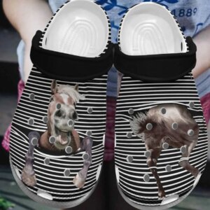 Horse Personalize Clog Custom Crocs Fashionstyle Comfortable For Women Men Kid Print 3D Funny Horse
