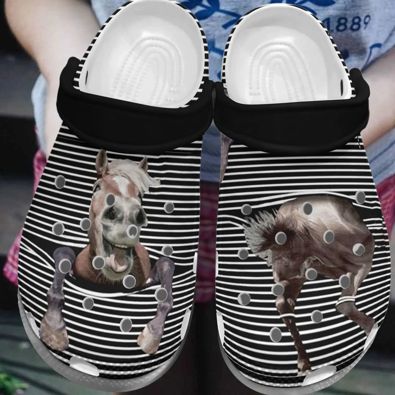 Horse Personalize Clog Custom Crocs Fashionstyle Comfortable For Women Men Kid Print 3D Funny Horse Horse Personalize Clog Custom Crocs Fashionstyle Comfortable For Women Men Kid Print 3D Funny Horse