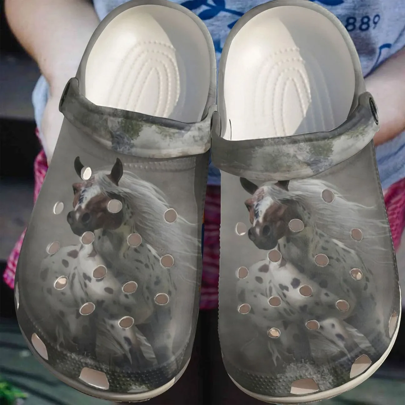 Horse Personalize Clog Custom Crocs Fashionstyle Comfortable For Women Men Kid Print 3D River Crossing Horse Personalize Clog Custom Crocs Fashionstyle Comfortable For Women Men Kid Print 3D River Crossing
