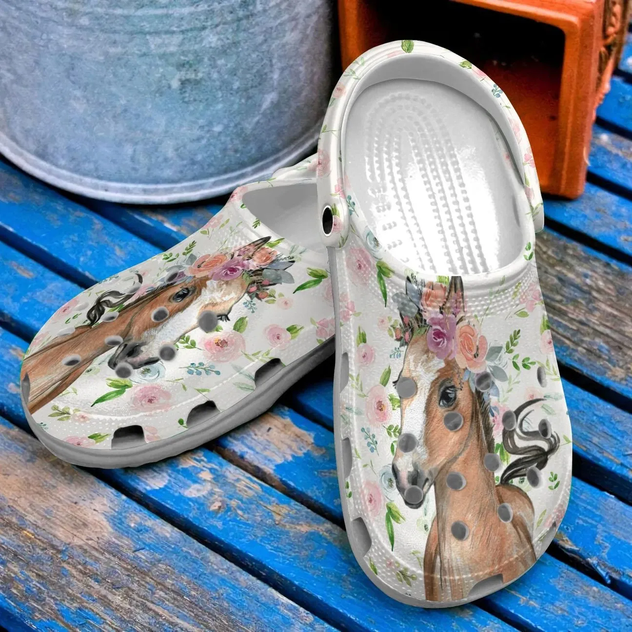 Horse Personalized Clog Custom Crocs Comfortablefashion Style Comfortable For Women Men Kid Print 3D Flower Horse Horse Personalized Clog Custom Crocs Comfortablefashion Style Comfortable For Women Men Kid Print 3D Flower Horse