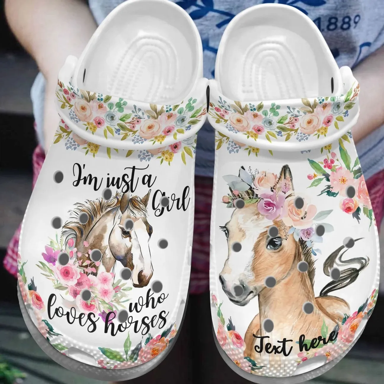 Horse Personalized Clog Custom Crocs Comfortablefashion Style Comfortable For Women Men Kid Print 3D Horse Flower Horse Personalized Clog Custom Crocs Comfortablefashion Style Comfortable For Women Men Kid Print 3D Horse Flower