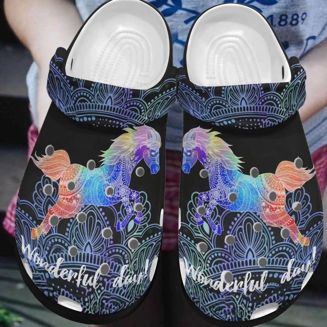 Horse Personalized Clog Custom Crocs Comfortablefashion Style Comfortable For Women Men Kid Print 3D Wonderful Day Horse Personalized Clog Custom Crocs Comfortablefashion Style Comfortable For Women Men Kid Print 3D Wonderful Day