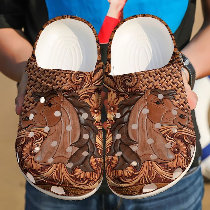Horse Wooden Pattern Sku 1421 Crocs Crocband Clog Comfortable For Mens Womens Classic Clog Water Shoes Horse Wooden Pattern Sku 1421 Crocs Crocband Clog Comfortable For Mens Womens Classic Clog Water Shoes