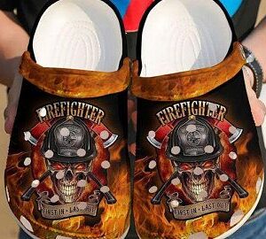 Hot Firefighter Skull Crocs Crocband Clog Clog Comfortable For Mens And Womens Classic Clog Water Shoes Comfortable