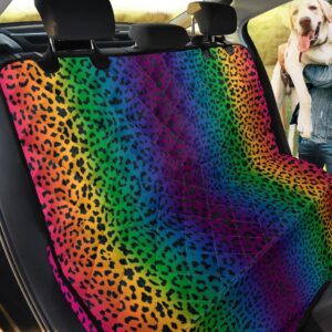 Hot Rainbow Leopard Car Back Seat Cover Dog Car Seat Covers - 579ac70307c2