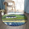 House On The Hill Ocean Round Carpet Floor Rug Living Room Bedroom Decor Round Area Rug Carpet