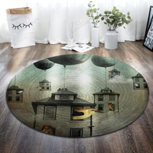 House Painting Round Carpet Floor Rug Living Room Bedroom Decor Round Area Rug Carpet