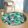 Humming Bird And Flower Round Carpet Floor Rug Living Room Bedroom Decor Round Area Rug Carpet