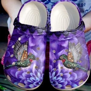 Hummingbird And Flowers Sku 1448 Crocs Clog Clog Shoes