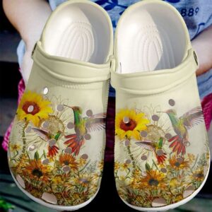 Hummingbird Couple Sku 1457 Crocs Crocband Clog Comfortable For Mens Womens Classic Clog Water Shoes