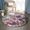 Hummingbird Family And Pink Flower Round Carpet Floor Rug Living Room Bedroom Decor Round Area Rug Carpet