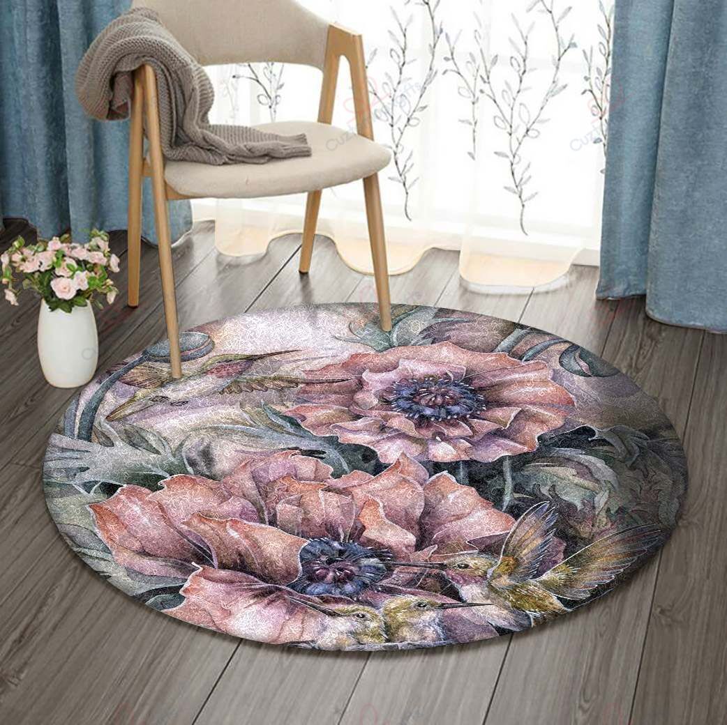 Hummingbird Family And Pink Flower Round Carpet Floor Rug Living Room Bedroom Decor Round Area Rug Carpet Hummingbird Family And Pink Flower Round Carpet Floor Rug Living Room Bedroom Decor Round Area Rug Carpet