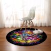 Hummingbird Round Carpet Floor Rug Living Room Bedroom Decor Round Area Rug Carpet