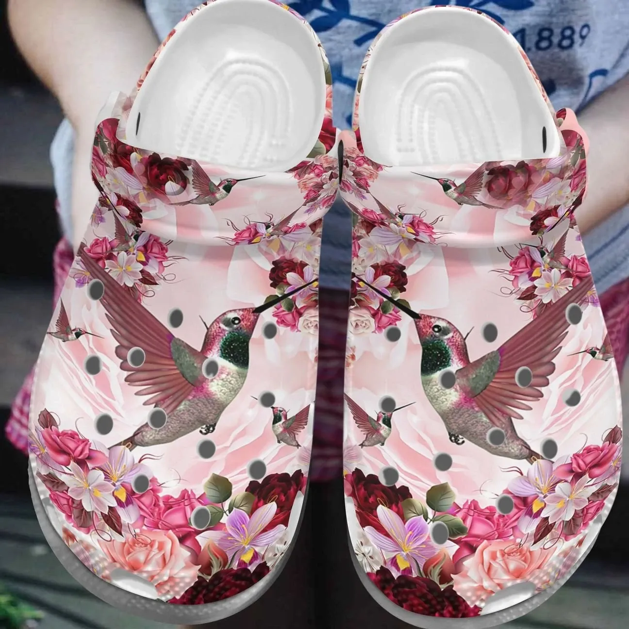 Hummingbird Personalize Clog Custom Crocs Fashionstyle Comfortable For Women Men Kid Print 3D Pink Flower Hummingbird Personalize Clog Custom Crocs Fashionstyle Comfortable For Women Men Kid Print 3D Pink Flower