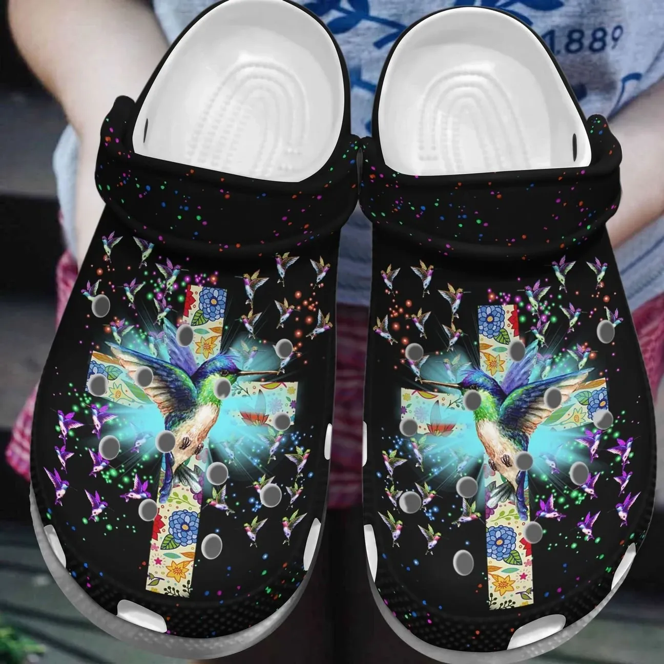 Hummingbird Personalized Clog Custom Crocs Comfortablefashion Style Comfortable For Women Men Kid Print 3D Cross Hummingbird Personalized Clog Custom Crocs Comfortablefashion Style Comfortable For Women Men Kid Print 3D Cross