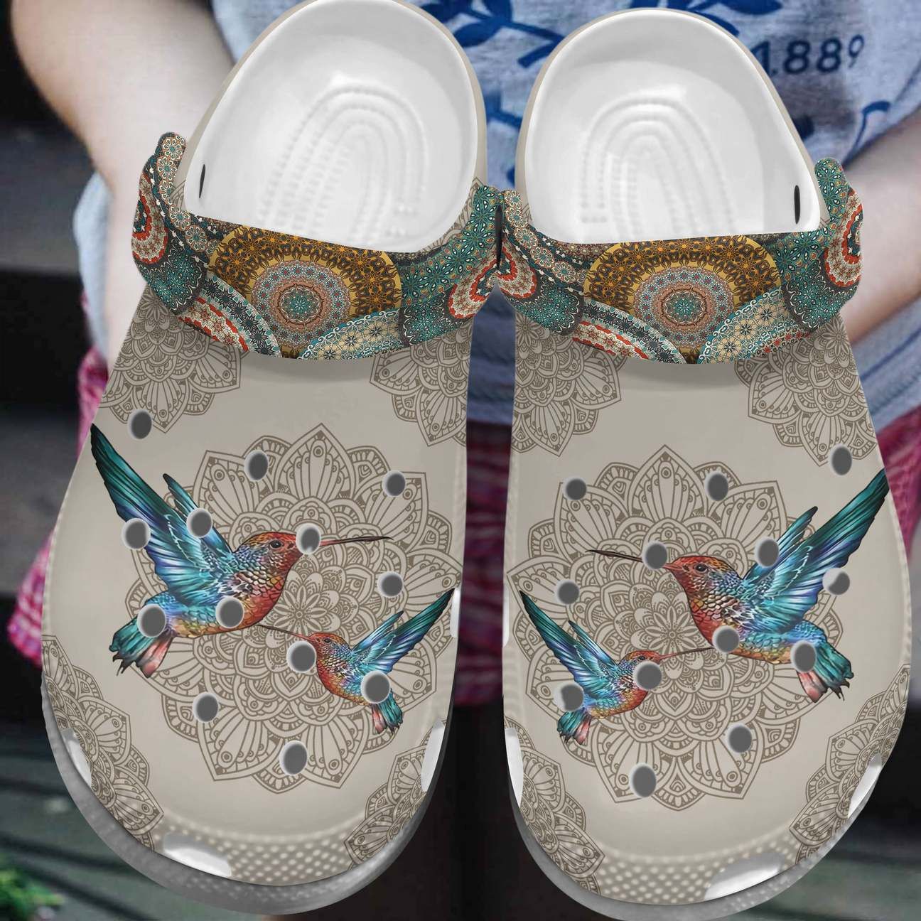 Hummingbird Personalized Clog Custom Crocs Comfortablefashion Style Comfortable For Women Men Kid Print 3D Mandala Hummingbird Personalized Clog Custom Crocs Comfortablefashion Style Comfortable For Women Men Kid Print 3D Mandala