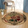 Hunab Ku Mayan Round Carpet Floor Rug Living Room Bedroom Decor Round Area Rug Carpet