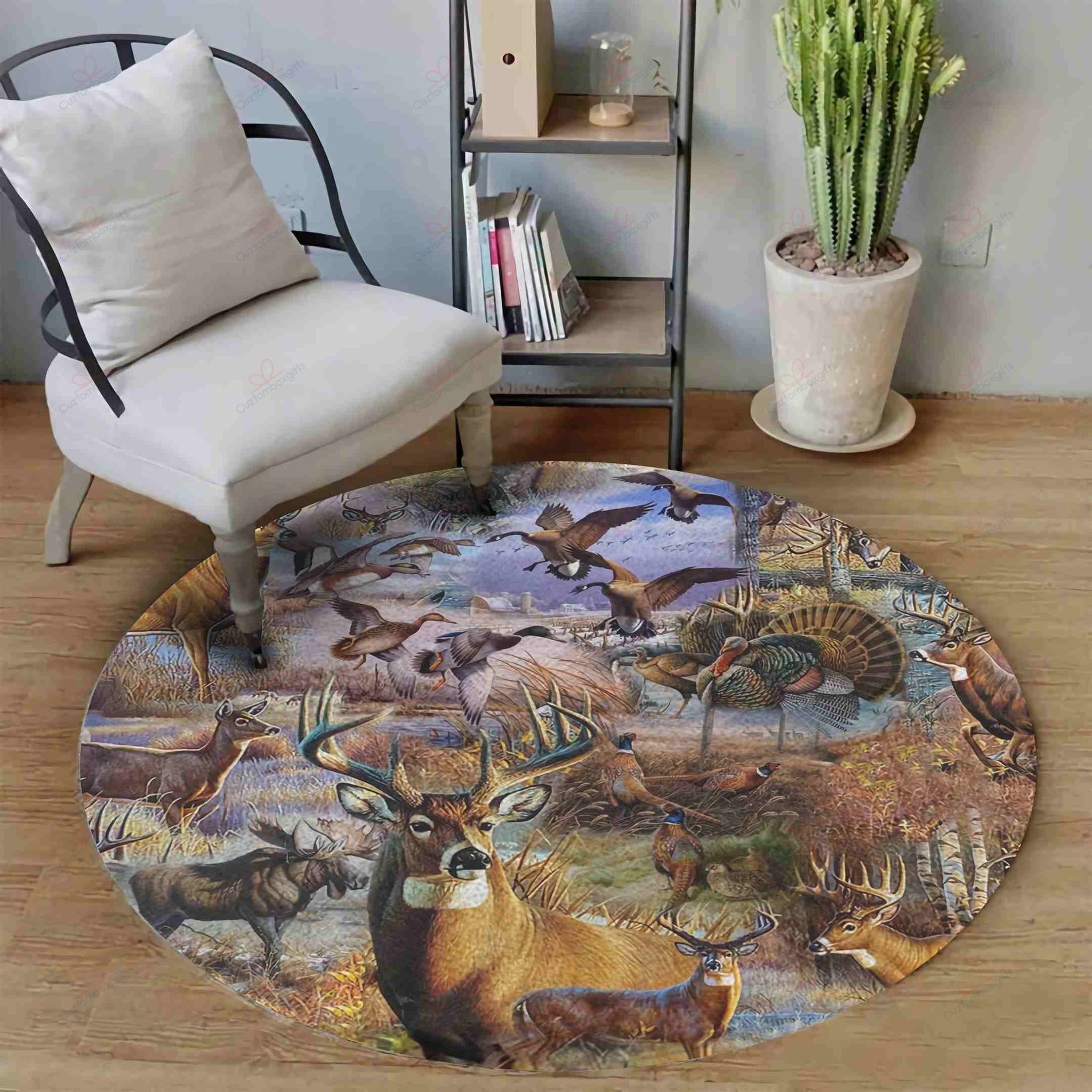 Hunting All Round Carpet Floor Rug Living Room Bedroom Decor Round Area Rug Carpet Hunting All Round Carpet Floor Rug Living Room Bedroom Decor Round Area Rug Carpet