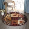 Hunting Deer Round Carpet Floor Rug Living Room Bedroom Decor Round Area Rug Carpet
