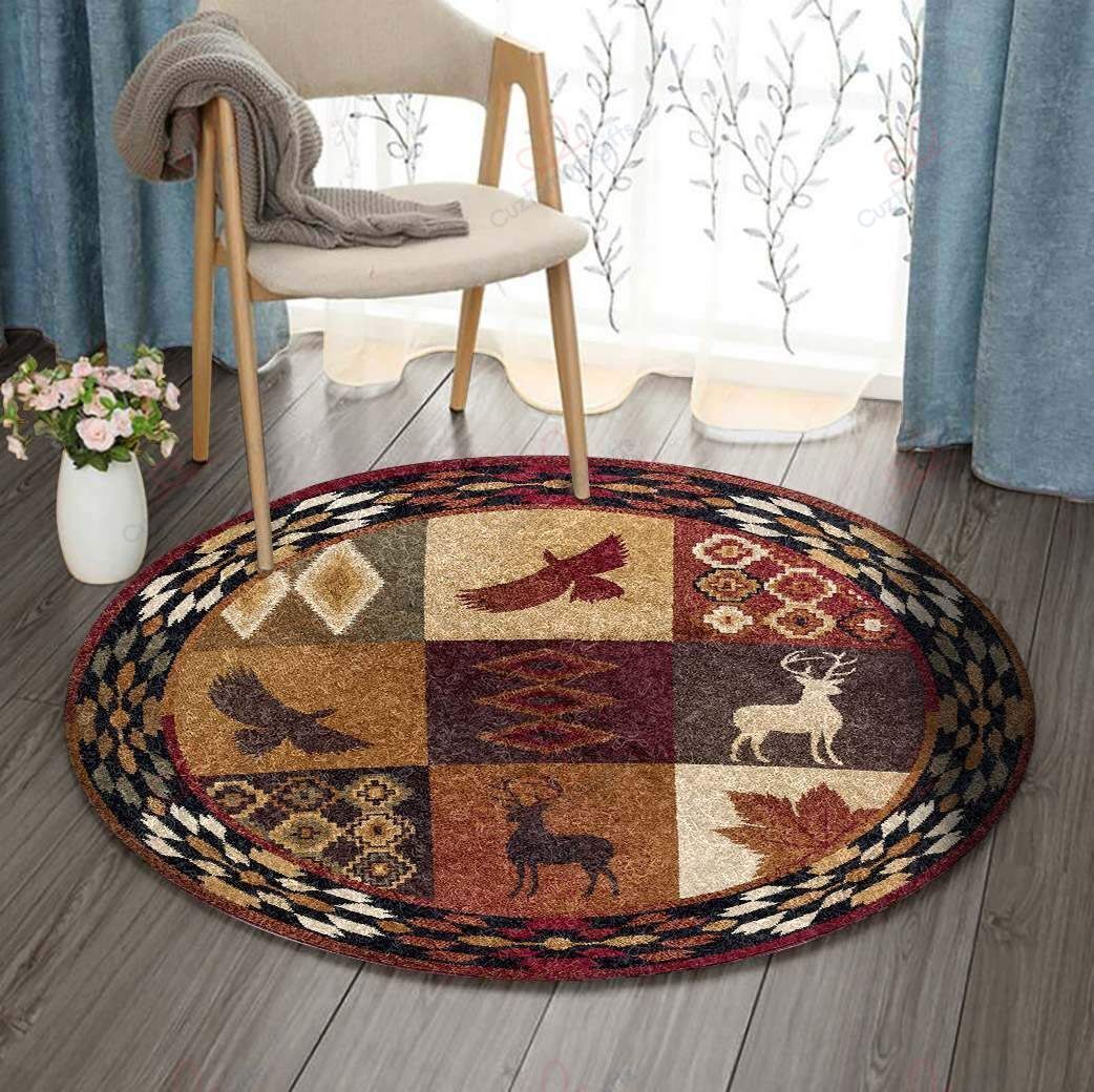 Hunting Deer Round Carpet Floor Rug Living Room Bedroom Decor Round Area Rug Carpet Hunting Deer Round Carpet Floor Rug Living Room Bedroom Decor Round Area Rug Carpet