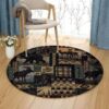 Hunting In Love Round Carpet Floor Rug Living Room Bedroom Decor Round Area Rug Carpet
